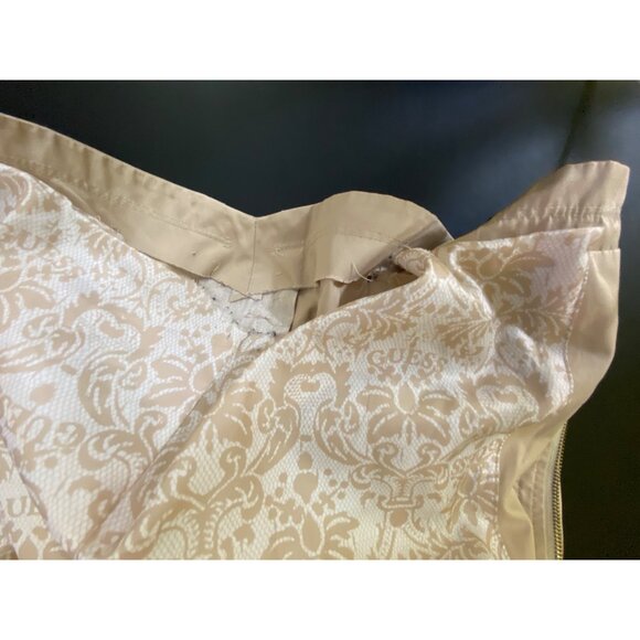 Guess Small Beige Trench Coat Tweed Trim Utilitarian Safari Jacket Casual Y2K - Picture 8 of 8